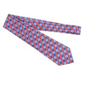 Turnbull & Asser Red and Blue Checkered Silk Tie
